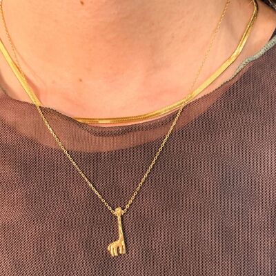 Gold-plated giraffe necklace made of 925 sterling silver