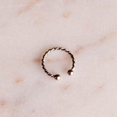 Ear cuff twisted plait made of 925 sterling silver