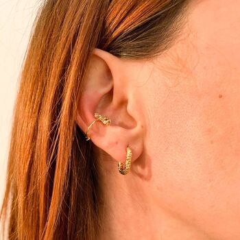Boucles d'oreilles ovales boucles d'oreilles créoles huggie plaqué or carré asymétrique 5