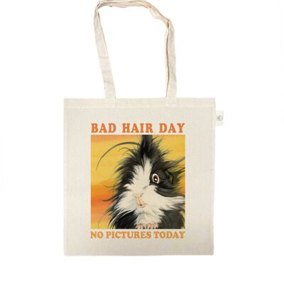 Katoenen tas - Bad Hair Day - No pictures Today - per 3 stuks