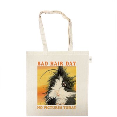 Katoenen tas - Bad Hair Day - No pictures Today - per 3 stuks