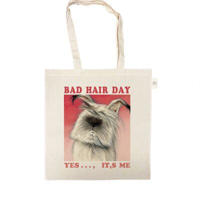 Katoenen tas - Bad Hair Day - Yes, it's me - per 3 stuks