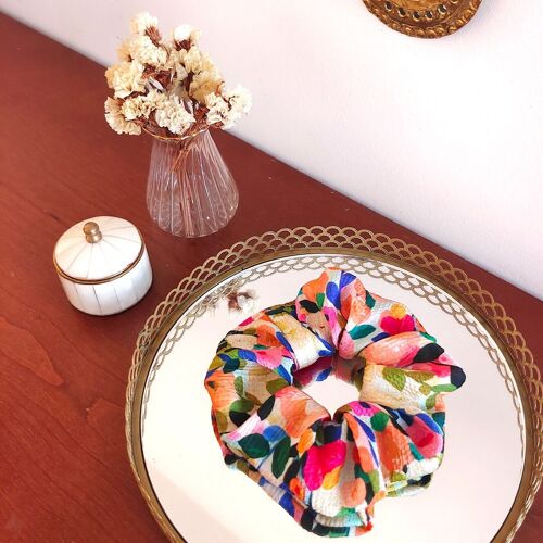 Chouchou TIDA / polyester à fleurs multicolores