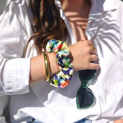 Chouchou THÉA / poliéster con flores multicolores