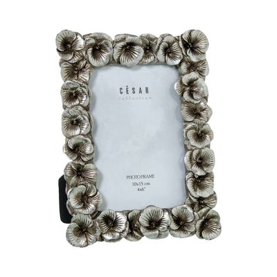 PORTA FOTO IN RESINA 10X15CM ARGENTO EST:15.2X1.8X20.5CM ST39173