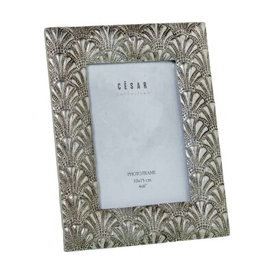 RESIN PHOTO HOLDER 10X15CM SILVER EXT:17X1.5X22CM ST39164