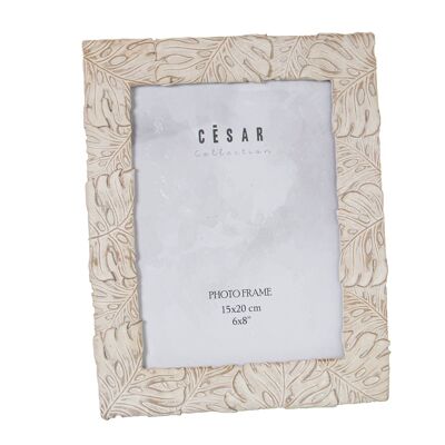 RESIN PHOTO FRAME 15X20CM AGED WHITE EXT:20X1.4X25CM ST39186