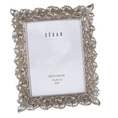 PORTA FOTO IN RESINA 15X20CM ARGENTO EST:21.8X1.7X26.8CM ST39150