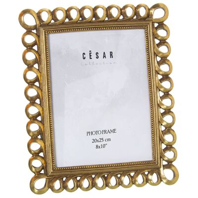 PORTA FOTO IN RESINA 20X25CM ORO EXT:27.3X1.6X32CM ST39196