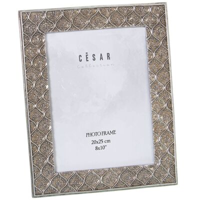 PORTE PHOTO RÉSINE 20X25CM ARGENT EXT:26X1.5X30.5CM ST39135