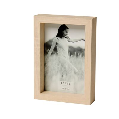 PORTAFOTOS 10X15CM MADERA/PAPEL BLANCO ENV. SOBREM.Y COLGAR _EXT.11,5X16,5X3,2CM-MADERA:DM ST77930