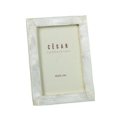 PHOTO HOLDER 10X15CM NATURAL MOTHER OF PEARL-FRAME:15X12MM _EXT.12.7X17.5X1.2CM ST38921