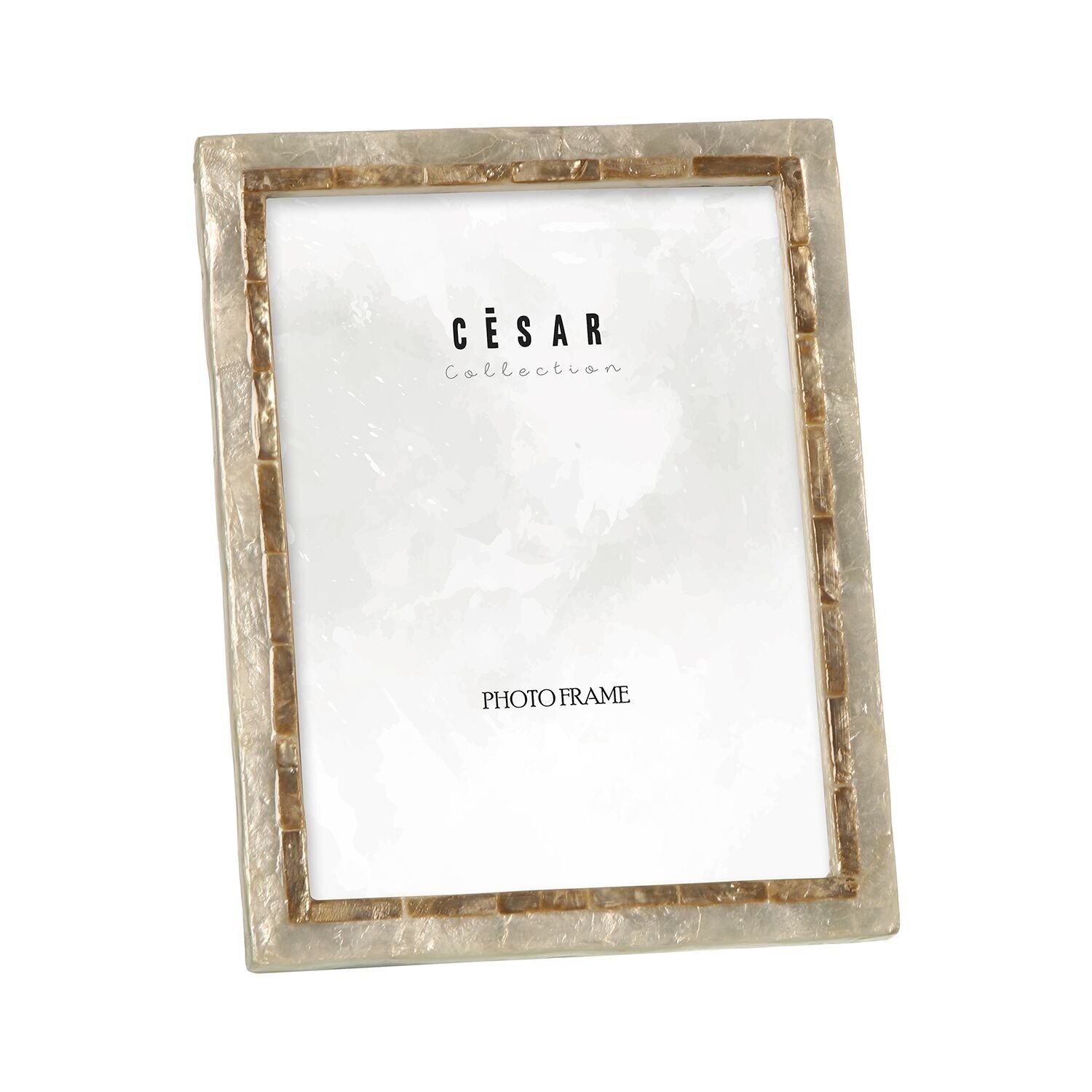 Bilderrahmen 13x18cm natürliches Perlmutt mit Gold st38930