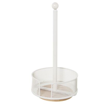 METAL KITCHEN ROLL HOLDER WITH WHITE GRID °18X36CM, ROTATING BASE ST82829