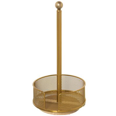 PORTARROLLO COCINA METAL REJILLA DORADO °18X36CM, BASE GIRATORIA ST82831