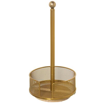 METAL KITCHEN ROLL HOLDER WITH GOLD GRID °18X36CM, ROTATING BASE ST82831