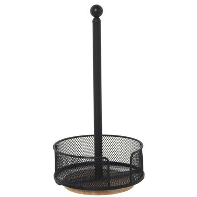 METAL KITCHEN ROLL HOLDER WITH BLACK GRID °18X36CM, ROTATING BASE ST82830