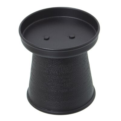PORTACANDELE INTAGLIATO IN ALLUMINIO NERO _°9X9,5CM ST74172