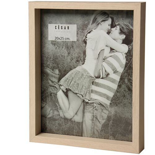 PORTAFOTOS 20X25CM MADERA/PAPEL BLANCO SOBREM.Y COLGAR _EXT.26,5X21,5X3,2CM-MADERA-DM ST77932