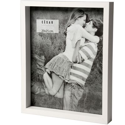 PHOTO HOLDER 20X25CM WOOD/WHITE PAPER TABLETOP AND HANGING _EXT.26.5X21.5X3.2CM-WOOD:DM ST77929
