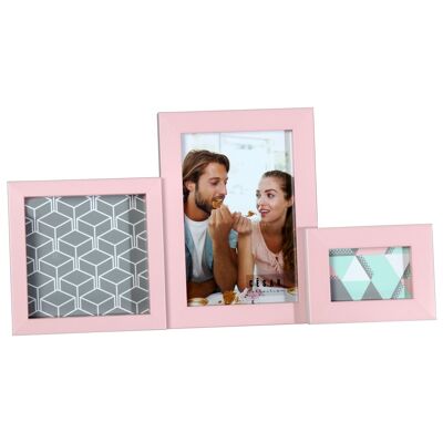 MULTIPLE PINK ACRYLIC PHOTO HOLDER _34X4.5X18CM 1F:10X10CM 1 :10X15CM 1F:7X5CM ST78506