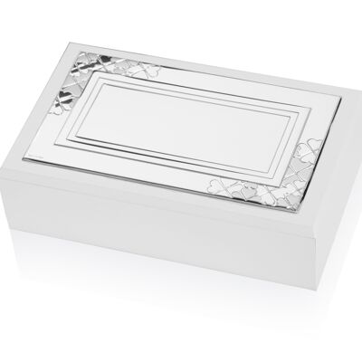 Jewelery Box 20x12x6 cm Silver "Quadrifoglio" Line