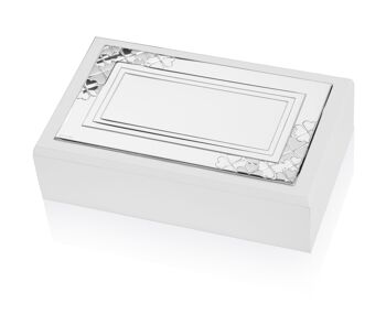 Boîte à bijoux 20x12x6 cm Argent Ligne "Quadrifoglio" 1