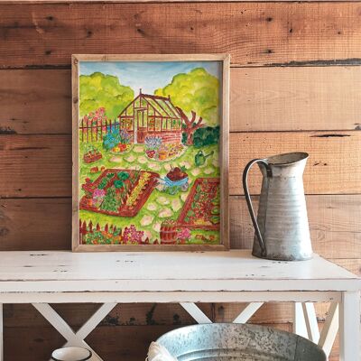 A4 poster - Garden greenhouse