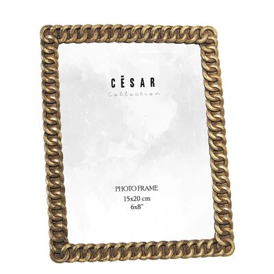 PORTA FOTO IN RESINA 15X20CM ORO EXT:17.5X1.6X22.5CM ST39236