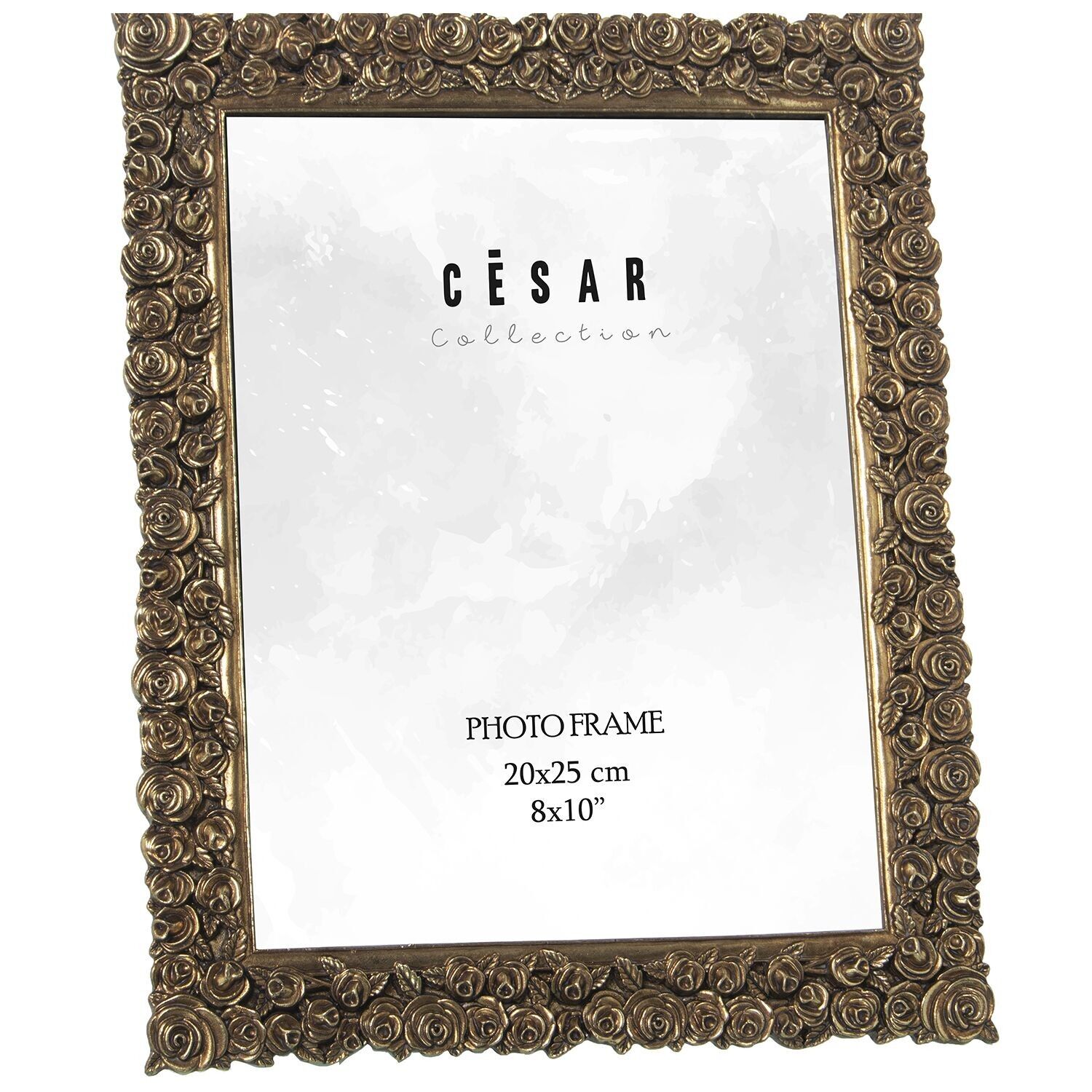 Bilderrahmen aus Kunstharz, 20 x 25 cm, goldfarben, Außenmaße: 24,5 x 1,5 x 29,5 cm, Artikelnummer: st39268