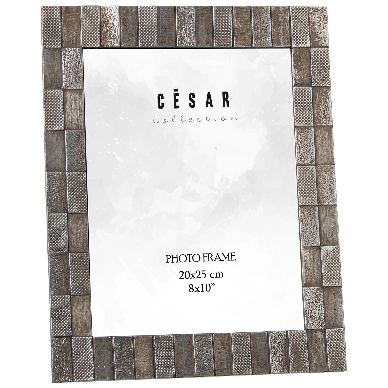 Portafotos resina 20x25cm plateado ext:24,5x1,5x30cm st39289