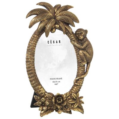 OVAL RESIN PHOTO HOLDER 10X15CM GOLD,EXT:14.5X2.5X24CM ST39246