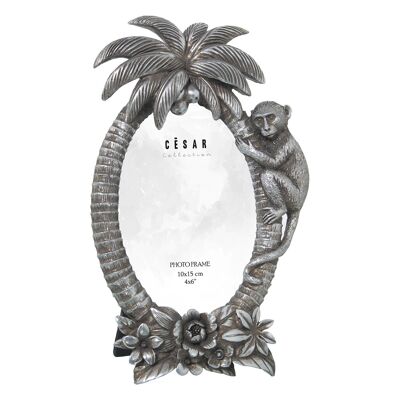 OVAL RESIN PHOTO HOLDER 10X15CM SILVER EXT:14.5X2.5X24CM ST39247