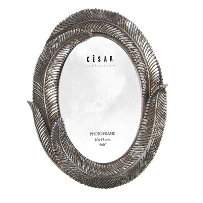 OVAL RESIN PHOTO HOLDER 10X15CM SILVER EXT:15X1.7X20CM ST39291
