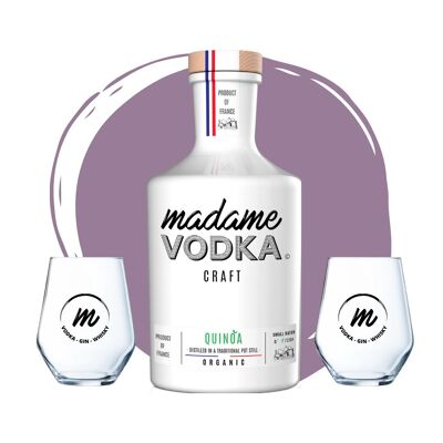 Caja - Madame Vodka + 2 vasos