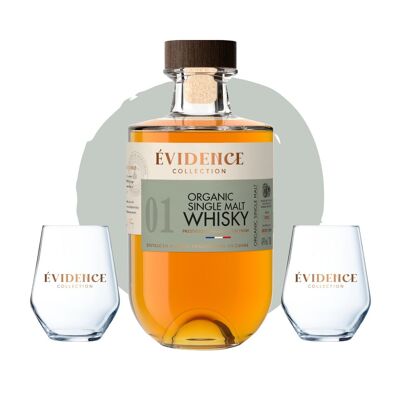 Caja - Évidence Whisky 01 + 2 vasos