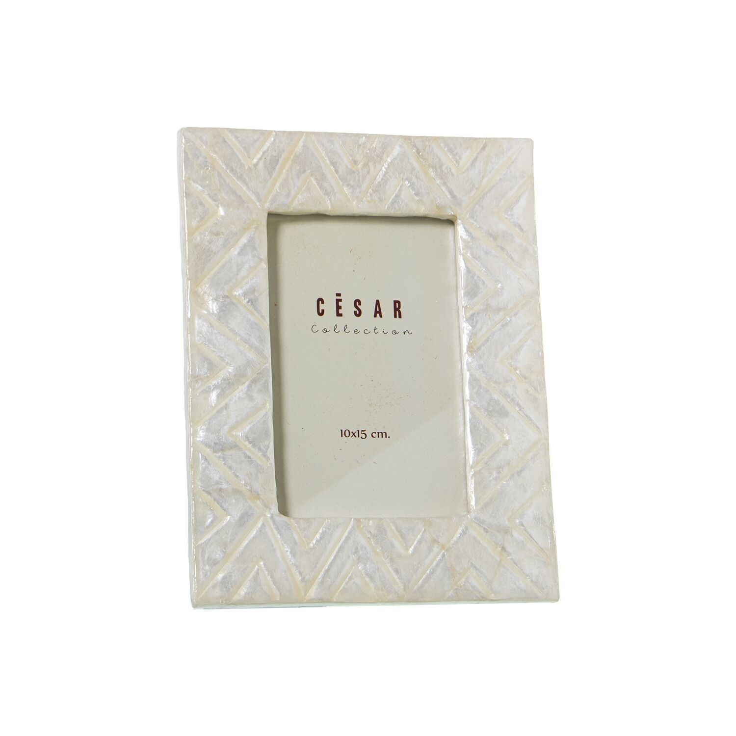 Perlmutt-Fotorahmen 10x15cm natürliches Zickzack-Relief st38997