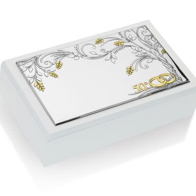 Boîte à bijoux 20x12x6 cm Argent Ligne "Arbre de Prospérité" 50ème Anniversaire