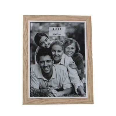 WOODEN PHOTO HOLDER 15X20CM EXT:18.6X23.6X1.5, DM+PAPER ST78615