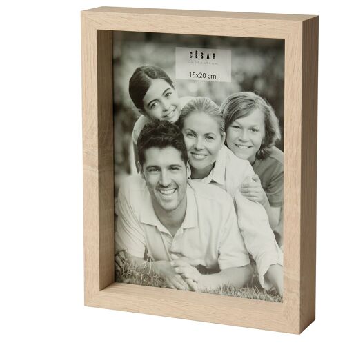 PORTAFOTOS 15X20CM MADERA PAPEL/BLANCO ENV. SOBREM.Y COLGAR _EXT.16,5X21,5X3,2CM-MADERA:DM ST77931