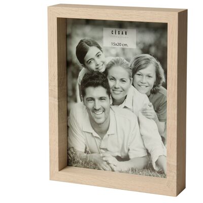 PHOTO HOLDER 15X20CM WOOD PAPER/WHITE SHIPPING.   ABOUT M.AND HANG UP _EXT.16.5X21.5X3.2CM-WOOD:DM ST77931