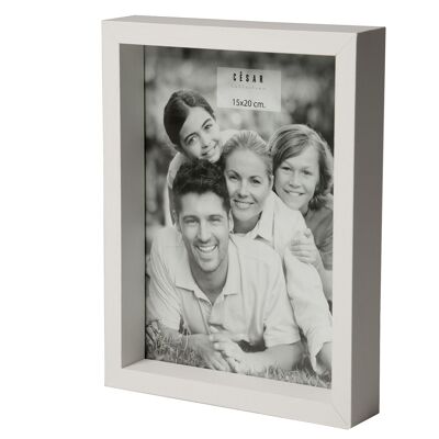 PORTE PHOTO 15X20CM ENVELOPPE BOIS/PAPIER BLANC.    ET RACCROCHER _EXT.16,5X21,5X3,2CM-BOIS:DM ST77928