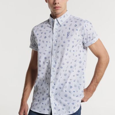 SIX VALVES - Shirt short sleeve Poplin "Ocean Print" | Comfort