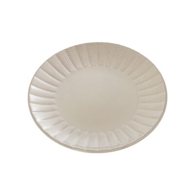 PLATO POSTRE CERAMICA BEIGE °20,5X2,5CM ST7316