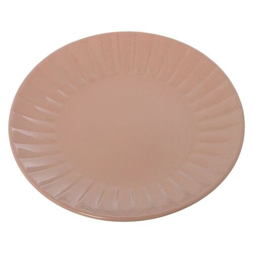 PLATO POSTRE CERAMICA ROSA °20,5X2,5CM ST7317