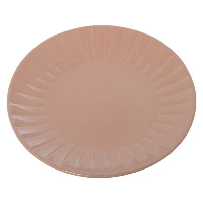 PLATO POSTRE CERAMICA ROSA °20,5X2,5CM ST7317