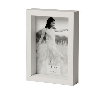 PHOTO FRAME 10X15CM WOOD/WHITE PAPER ENVELOPE.AND HANG UP _EXT.11.5X16.5X3.2CM-WOOD:DM ST77927
