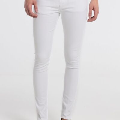 SIX VALVES - Pantaloni Denim Bianco Skinny | Mezza crescita