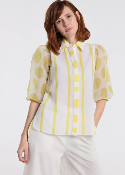 V&LUCCHINO - Blouse Volumen Cristal Lemon Line