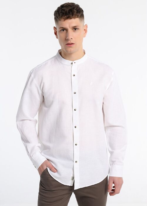 LOIS JEANS - Long Sleeve Linen Shirt Mao Collar | 120925